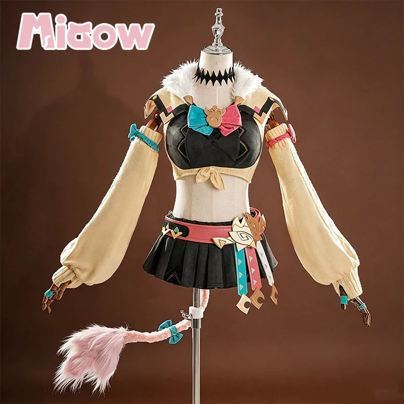 Game Genshin Varesa Cosplay Costume  Impact【XS-3XL】Miaow Costume High Quality Anime Cosplay Costume