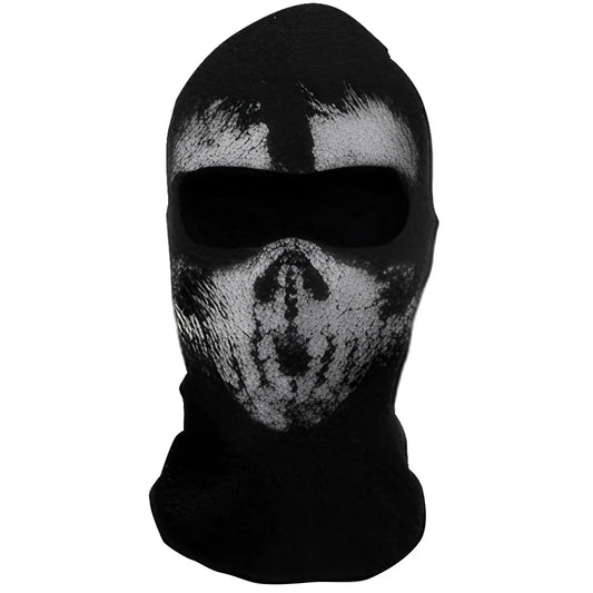 Ghost Skull Balaclava Full Face Mask for Halloween Cosplay and Cycling