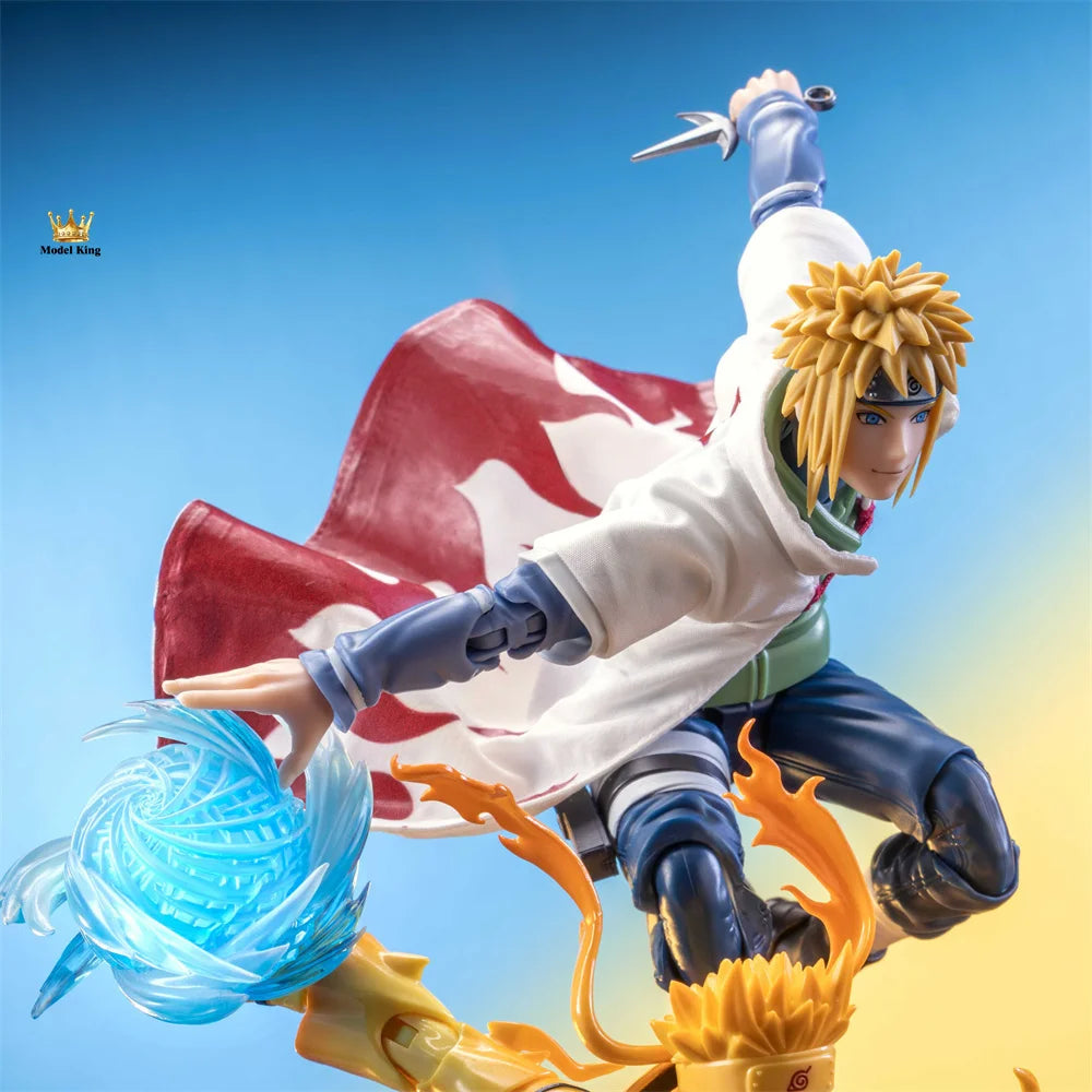 Handmade 1/12 NARUTO The Fourth Hokage Namikaze Minato SHF 2.0 Cloth Cloak Accessory Anime Action Figures Body Model Toys SS69