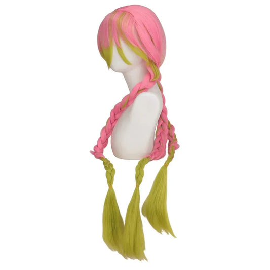 Anime Kanroji Mitsuri Cosplay Costume Kimono Haori Dress Wig Clothes Halloween Costume for Adult Children SS69