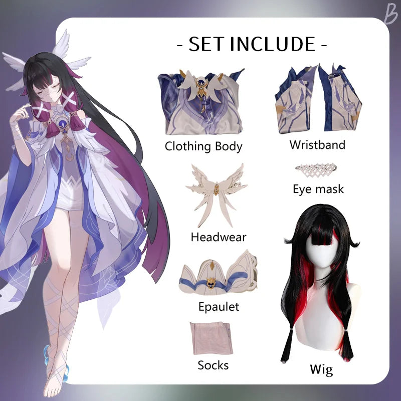 Genshin Impact Columbina Cosplay Dress Set for Women