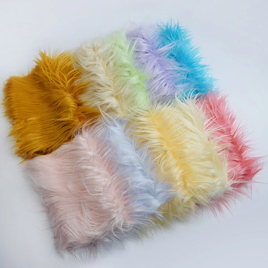 SS69 Faux Fur Fabric 8cm Long Pile 25x45cm Sheet for Cosplay and Patchwork