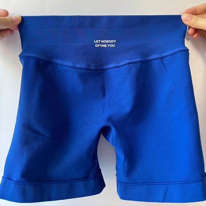 Dfyne Impact Brand Shorts 4.5'' Low Waist Seamless Yoga Shorts Scrunch Bum Gym Shorts Women Workout Biker Stretch Fitness Short SS69