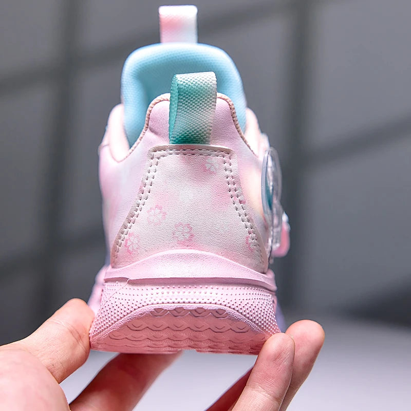 Disney Children's Luminous LED Sneakers Cartoon Pony Outdoor Shoes Girls' Cute Night Light Shoes Mesh Breathable on-slip Shoes