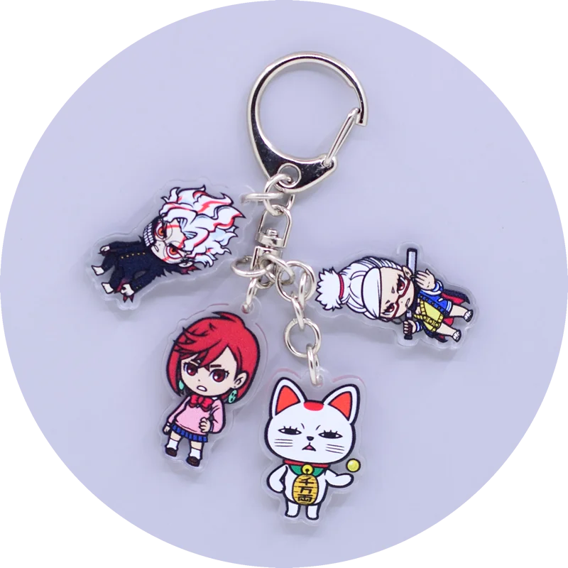 Game Anime Peripheral Keychain 10 Styles 4 in 1 Arcylic Cartoon Figures Keyrings Kawaii Key Chain Accessories SS69 6.69 01