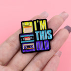Vintage Cassette Tape Enamel Brooch Pin Retro 80s 90s