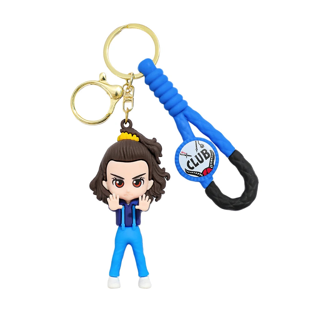 2026 New Fashion Bag Accessories The Horror TV Keychain Mike Will Demogorgon With Strings Rope For Female Children Birthday Gift