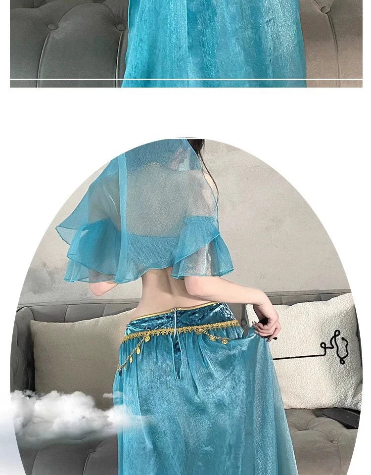 Egyptian Queen Knit Belly Dance Cosplay Costume Set for Women