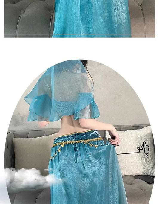 SS69 Egyptian Queen Cosplay Costume Set - Women's Knit Belly Dance Outfit
