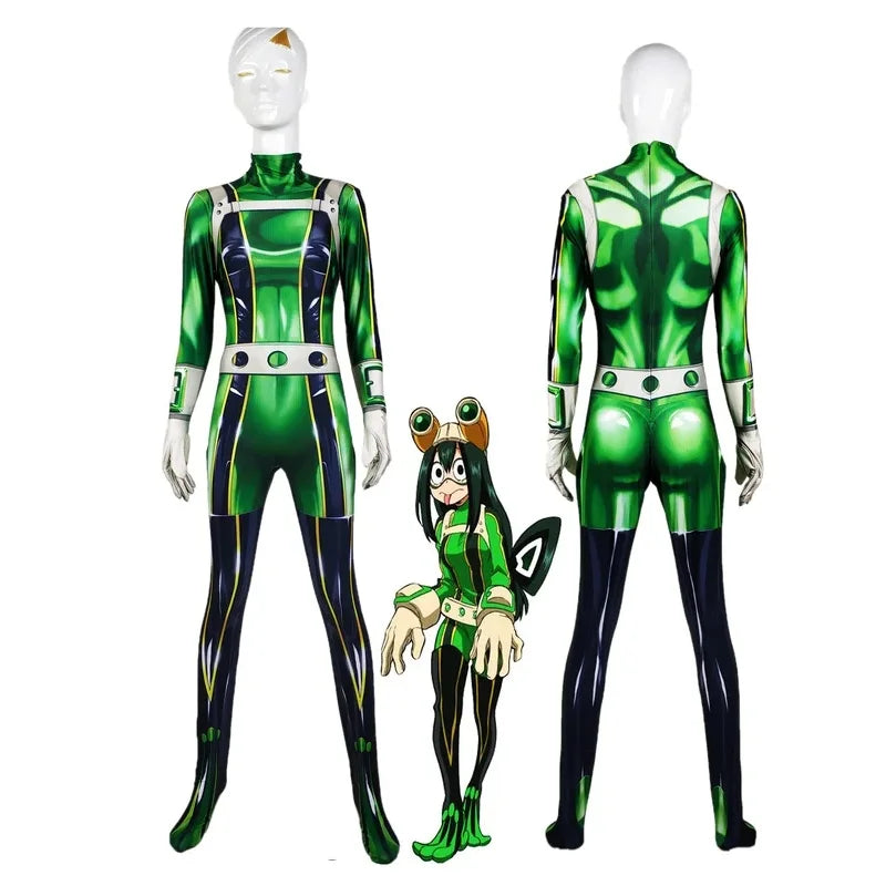 RUD Halloween MyHero Academia Froppy Tsuyu Asui Cosplay Costume Zentai Suit Women s suits  AdultsRUD