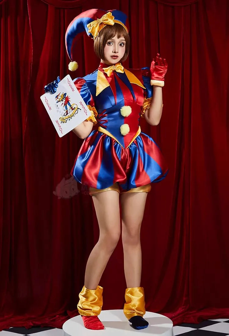Amazing Digital Circus Pomni Cosplay Costume with Wig & Accessories