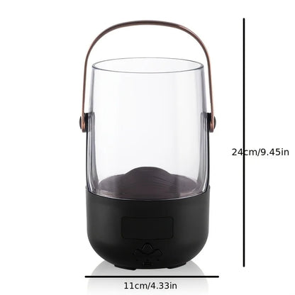 Retro Flame 200ml Evaporative Aromatherapy Humidifier with 3 Timer Settings Ambient Mood Lighting for Home Decor and Relaxation