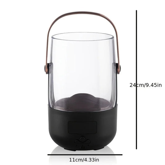 Retro Flame 200ml Evaporative Aromatherapy Humidifier with 3 Timer Settings Ambient Mood Lighting for Home Decor and Relaxation