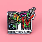 Vintage Cassette Tape Enamel Brooch Pin Retro 80s 90s