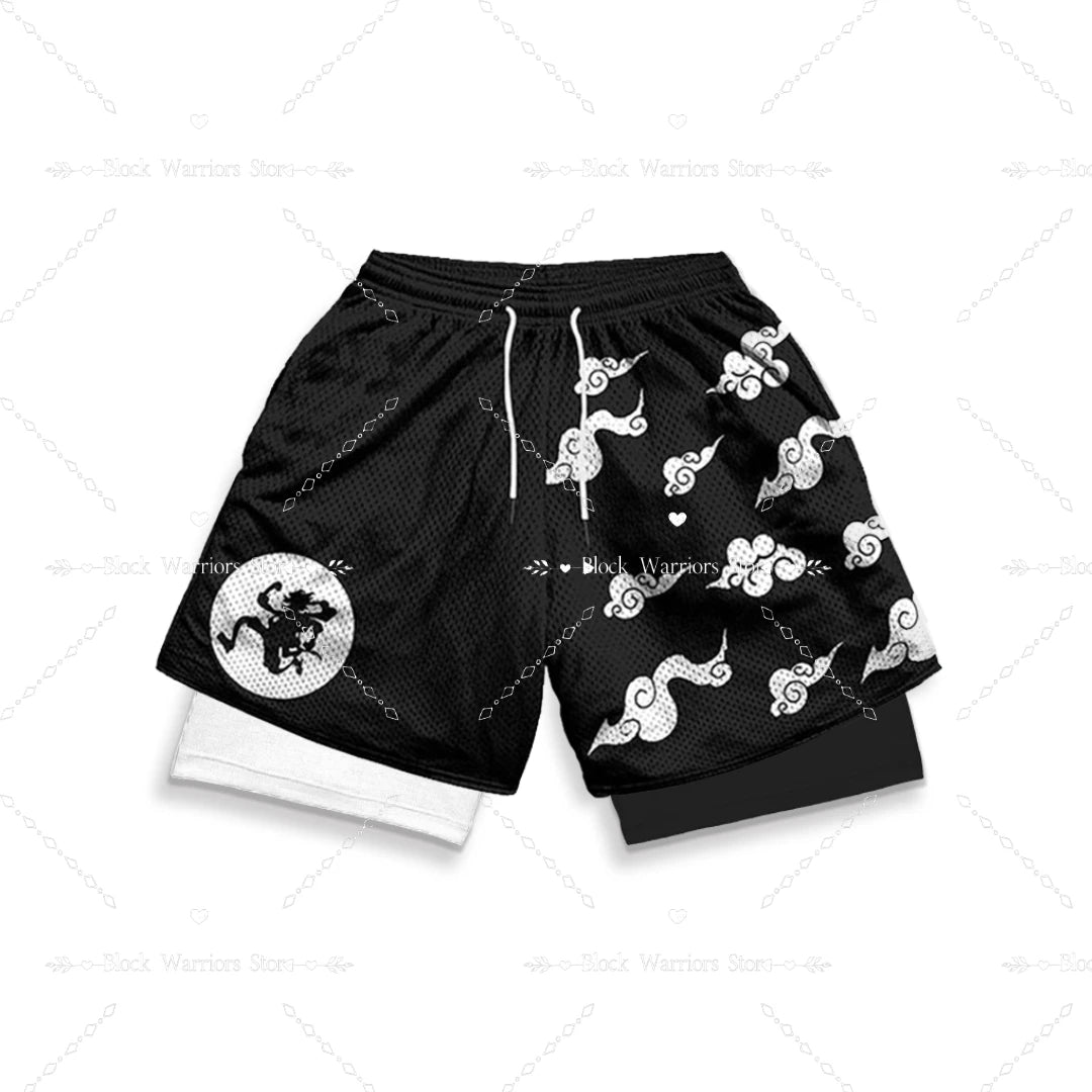 Anime Short Gyms Bilayer 2-in-1 Sports Shorts For Men Sweat-absorbent Quick-drying And Breathable Outdoor Sports Jogging Pants SS69 24.69 3DSCHZ004 / S