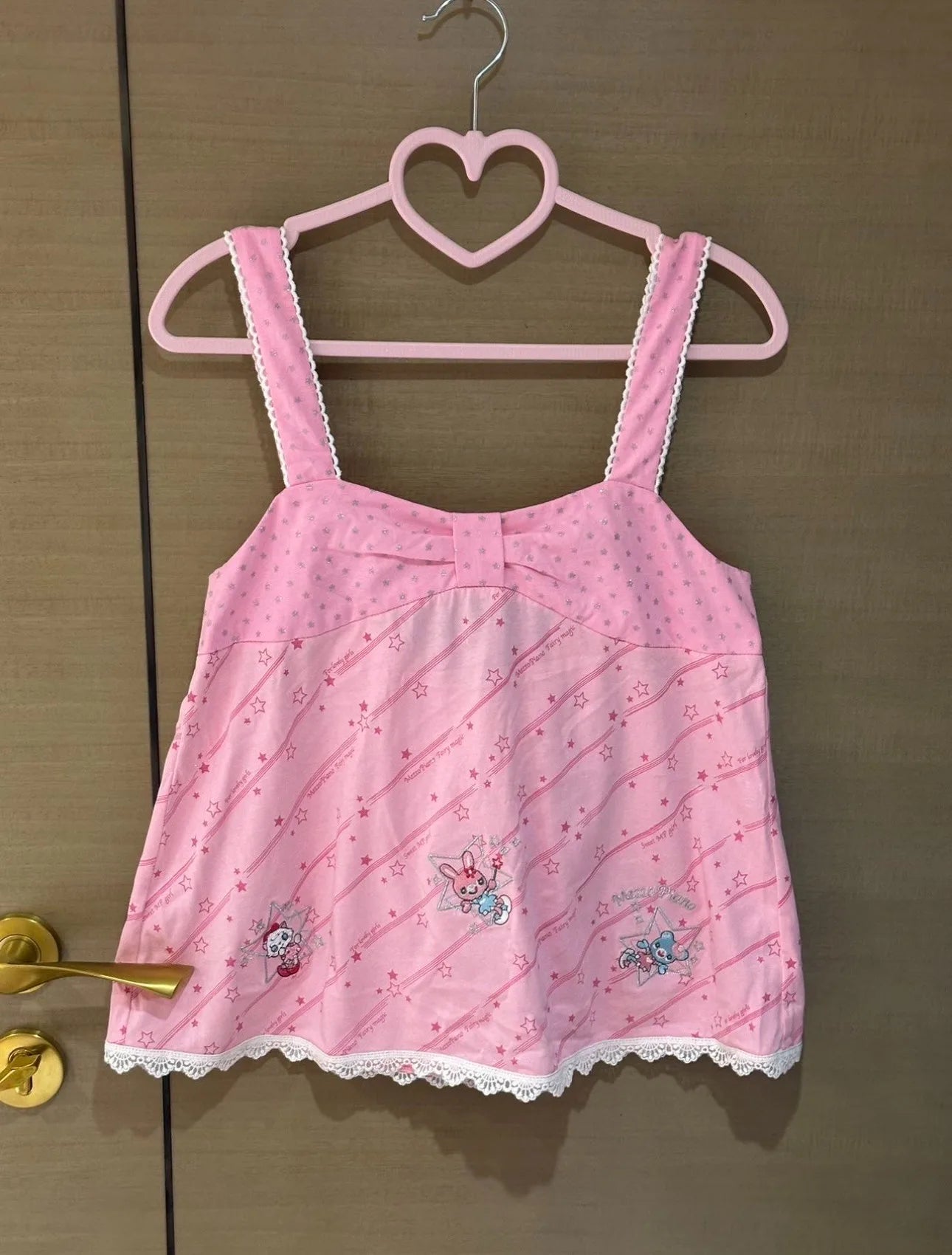 Y2K Women clothing Sweet Tanks Summer 2025 Cute Bow Strap Vest Casual Cartoon Print Camis Fashion Y2k Crop Suspender Lace Tops - SS69