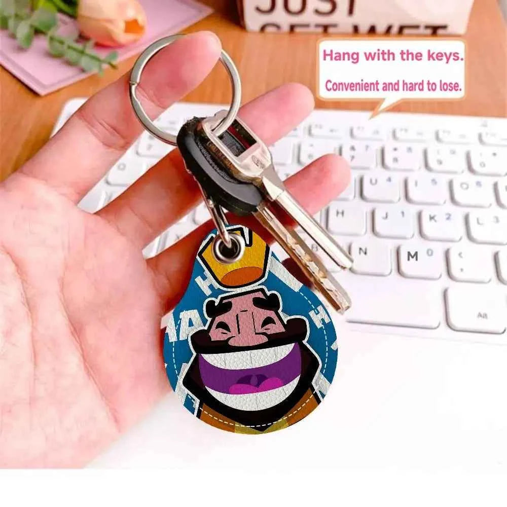 Game C-Clash Royale Anime Key Fashion PU Water Shape Keychain Women Car Key Holder Home Key Ring Charm Bag Car Pendant Gift