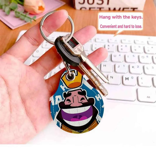 Game C-Clash Royale Anime Key Fashion PU Water Shape Keychain Women Car Key Holder Home Key Ring Charm Bag Car Pendant Gift