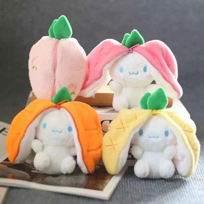 Funny Strawberry Carrot Rabbit Plush Toys Stuffed Into Fruit Transform Soft Animals Bunny Doll For Boys Girls Birthday Gift