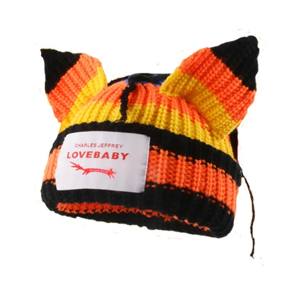 Long fox Ears Knitted Hat Men Women Rabbit Ear Warm Crochet Beanies Kpop Hip Hop Hat Winter Skullies Cap Y2k Christmas Gifty