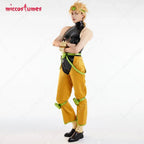 Miccostumes Unisex Full Set Yellow and Black Cosplay Costume with Headdress and Bracers for Halloween Cosplay Costume