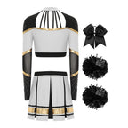 Women's Cheerleading Performance Costume Set with Crop Top and Skirt