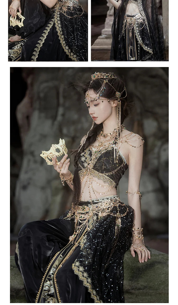 2025 chinese characteristic dunhuang feitian hanfu exotic princess folk dance suit travel photography hanfu clothes+accessories SS69
