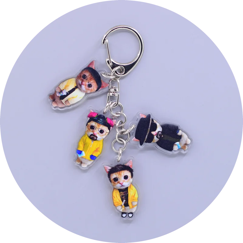 Game Anime Peripheral Keychain 10 Styles 4 in 1 Arcylic Cartoon Figures Keyrings Kawaii Key Chain Accessories SS69 6.69 05