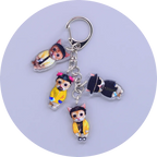 Game Anime Peripheral Keychain 10 Styles 4 in 1 Arcylic Cartoon Figures Keyrings Kawaii Key Chain Accessories SS69 6.69 05