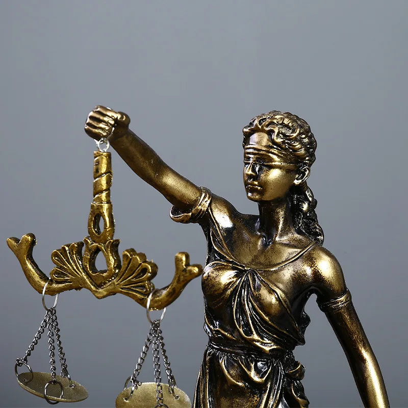 Themis Goddess of Justice Resin Statue - Antique Style Office Decor