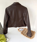 Women's Genuine Sheepskin Leather Blazer Jacket - Pink, Single Button