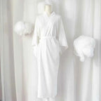 Japanese Kimono Juban Inner Gown Women Yukata White Long Bath Robe Adult Intimate Kimono Inner Wear Lining With Belt Cosplay