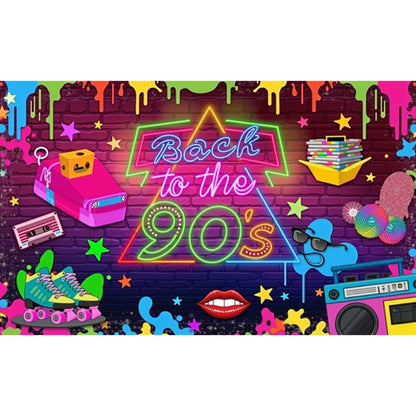 Back To 80'S Backdrop Graffiti Hip Pop Party Disco Music Photo Background Banner Graffiti Back To The 80’S Party Decorations SS69 11.69 B9Y9N1D