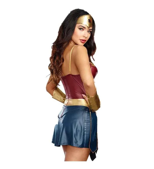 SS69 Women's Superhero Bodysuit Costume with Headgear for Cosplay Halloween