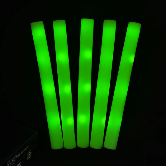XinWen LC 30Pcs RGB LED Foam Glow Sticks - Colorful Flashing Party Batons