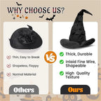 Halloween Folds Witch Wizard Black Hat Party Cosplay Costume Headgear Devil Cap Props Women Costume Accessory for Cosplay Party