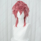 Trish Una Cosplay Wig 40cm Long Dark Pink Mixed Color Wigs Heat Resistant Synthetic Hair