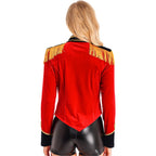 Women Circus Ringmaster Costume Showman Majorette Tassel Tailcoat Jacket Halloween Carnival Lion Tamer Cosplay Costumes