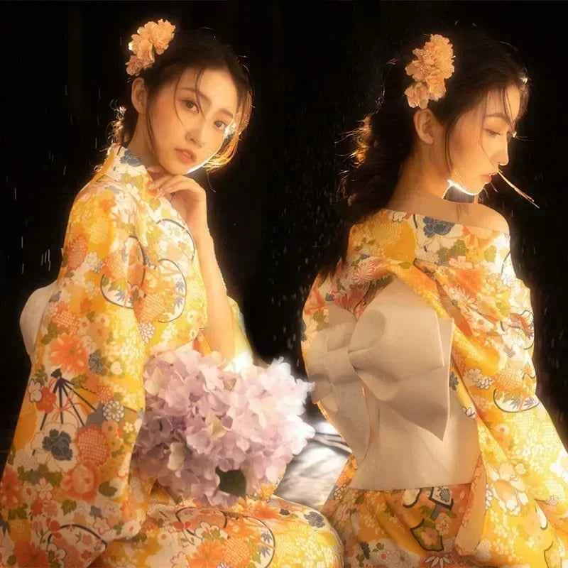 Fashion Photography Clothes Party Dress Japanese Kimono Cosplay Yukata Women Clothing Traditional Ethnic Style Streetwear Stage