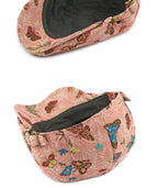 Women's Butterfly Embroidery Cotton Beret Hat - Adjustable Painter Cap