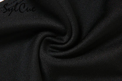 Sylcue Stitching Pink Sexy Hanging Neck Elastic Outer Wear Mature Charm Hot High Street Royal Sister Women's Vest Short Top SS69