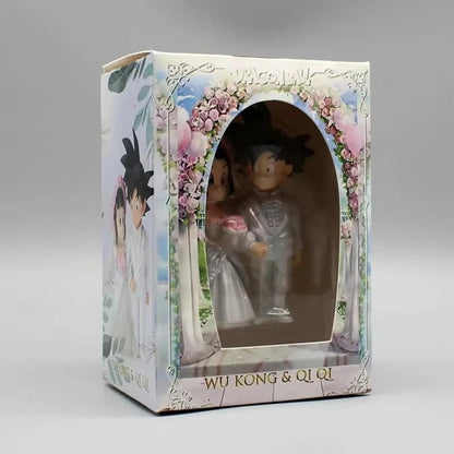 Dragon Ball Anime Figure Son Goku Figures Goku Chichi Wedding Scene Series 9cm Q-Version Figurine Statue Pvc GK Decoration Gifts SS69