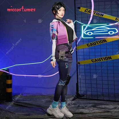 Miccostumes Wiomen's Clove Cosplay Costume Top and Jacket with Shorts and Tights Fullset