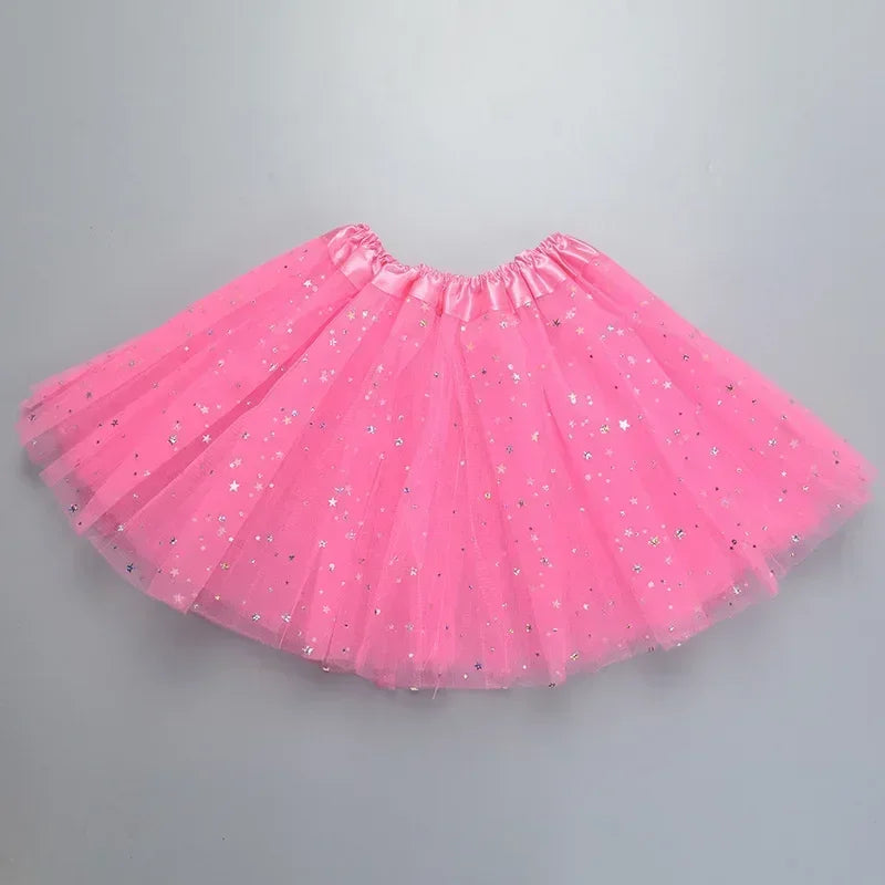 XMOMISEL Girls Sequined Star Tulle Tutu Skirt