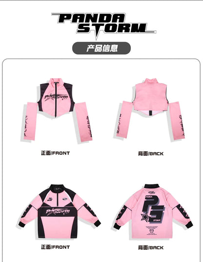 Hip Hop Dance Costume for Girls Pink Tops Black Pants Teenagers Boys Jazz Dance Performance Clothes Kpop Outfits Kids Stage Wear SS69