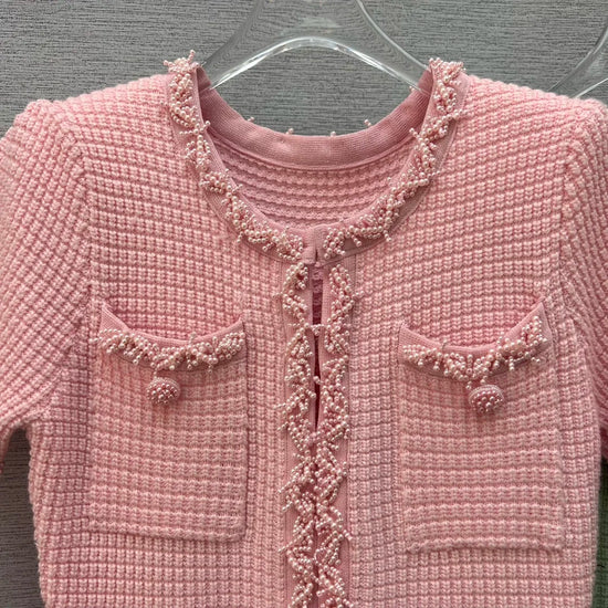 Spring/summer new Y2K high quality wool blend knit skirt Fashion commute front pocket fashion workwear knee length A-line skirt - SS69 