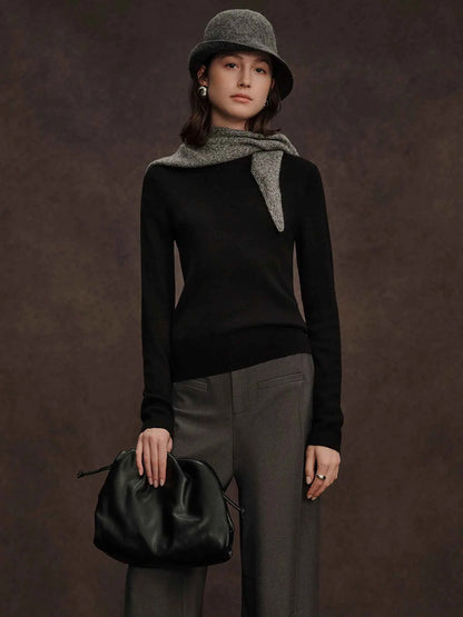 DUSHU Seamless Half-high Collar Pure Wool Pullovers Women Plus Size Autumn Winter Bottoming Sweater Solid Soft Breathable Tops