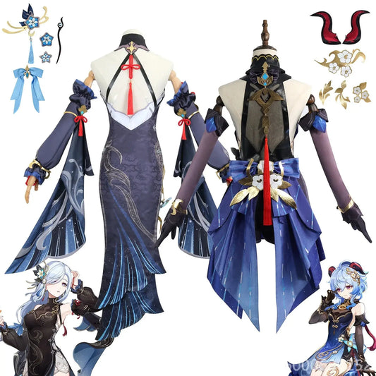 Shen He Cosplay Costume Frostflower Dew Dress Genshin Impact Lantern Rite Shenhe New Cosplay Outfits Ganyu Included New Arrival - SS69