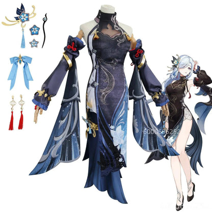 Shen He Cosplay Costume Frostflower Dew Dress Genshin Impact Lantern Rite Shenhe New Cosplay Outfits Ganyu Included New Arrival - SS69