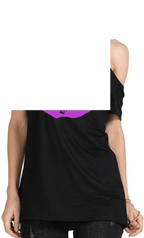 Short Lips Print Causal off the Shoulder plus Size - SS69